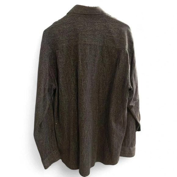 Road striped and textured multicolored button down shirt w/pocket size XL - Picture 2 of 9